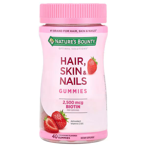 Hair, Skin & Nails Gummies de Nature's Bounty – Vitaminas para Cabello, Piel y Uñas